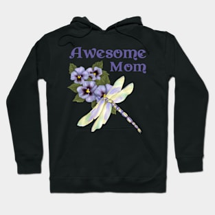 Purple Pansies for Awesome Mom Hoodie